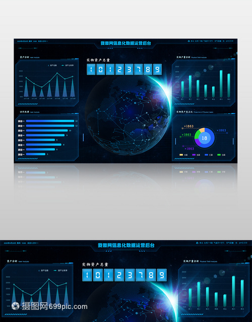 藍(lán)色大氣企業(yè)PC界面大數(shù)據(jù)界面